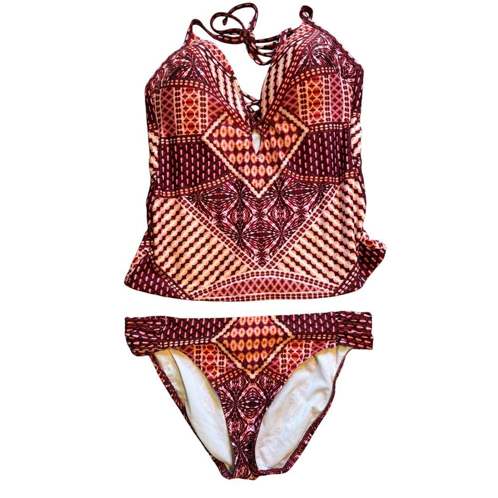 Kenneth Cole Hidden Paradise Tankini Set. Size Large
